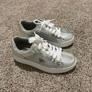 Guess Silver Sneakers with White Laces
